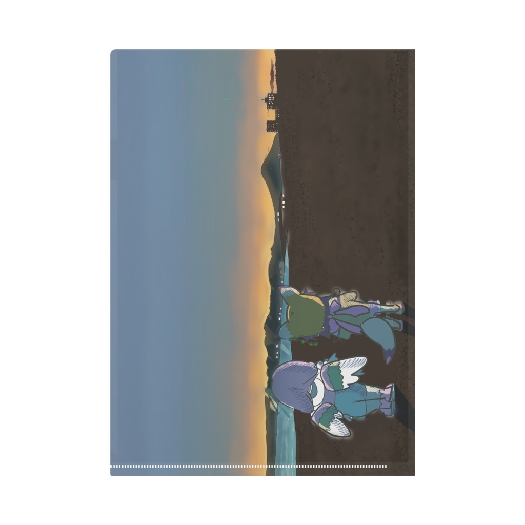 クリアファイル富士山とレモン彗星とコリー君とインコちゃんとフェネックちゃん