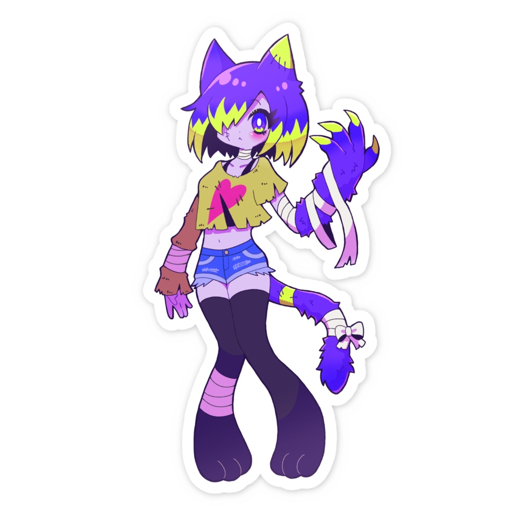 ケモゾンビ女のコのスマホステッカー