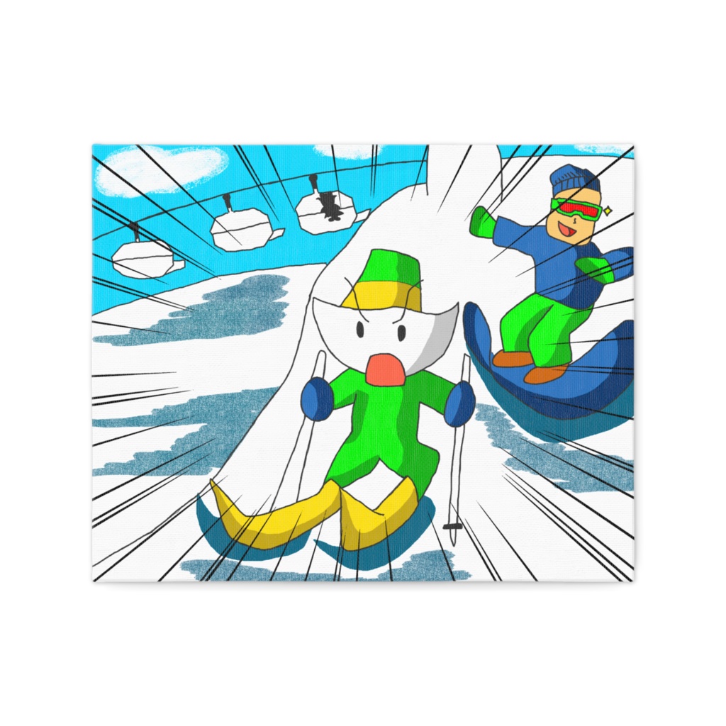 スキースノボーイラストキャンバス