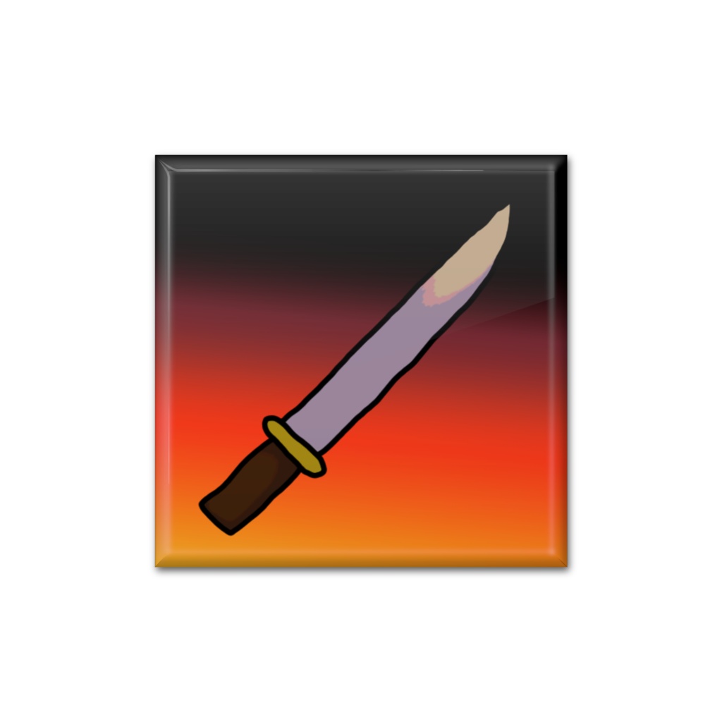 一辺40(四角形)バッジ、小太刀