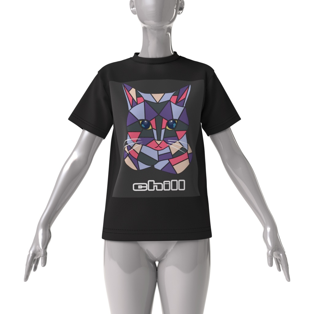 RuNA‘sチル猫ビッグシルエットオリジナルTシャツ