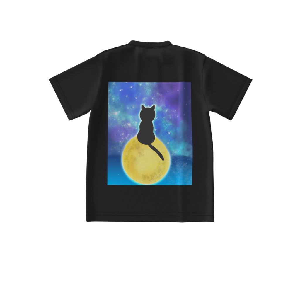 RuNA‘s満月猫ビッグシルエットオリジナルTシャツ