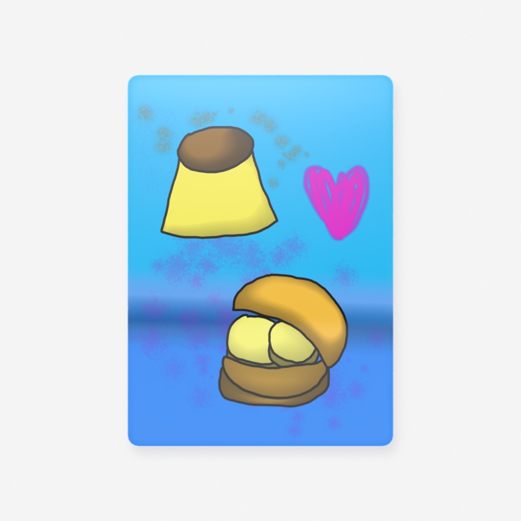 オリジナルカード、菓子。