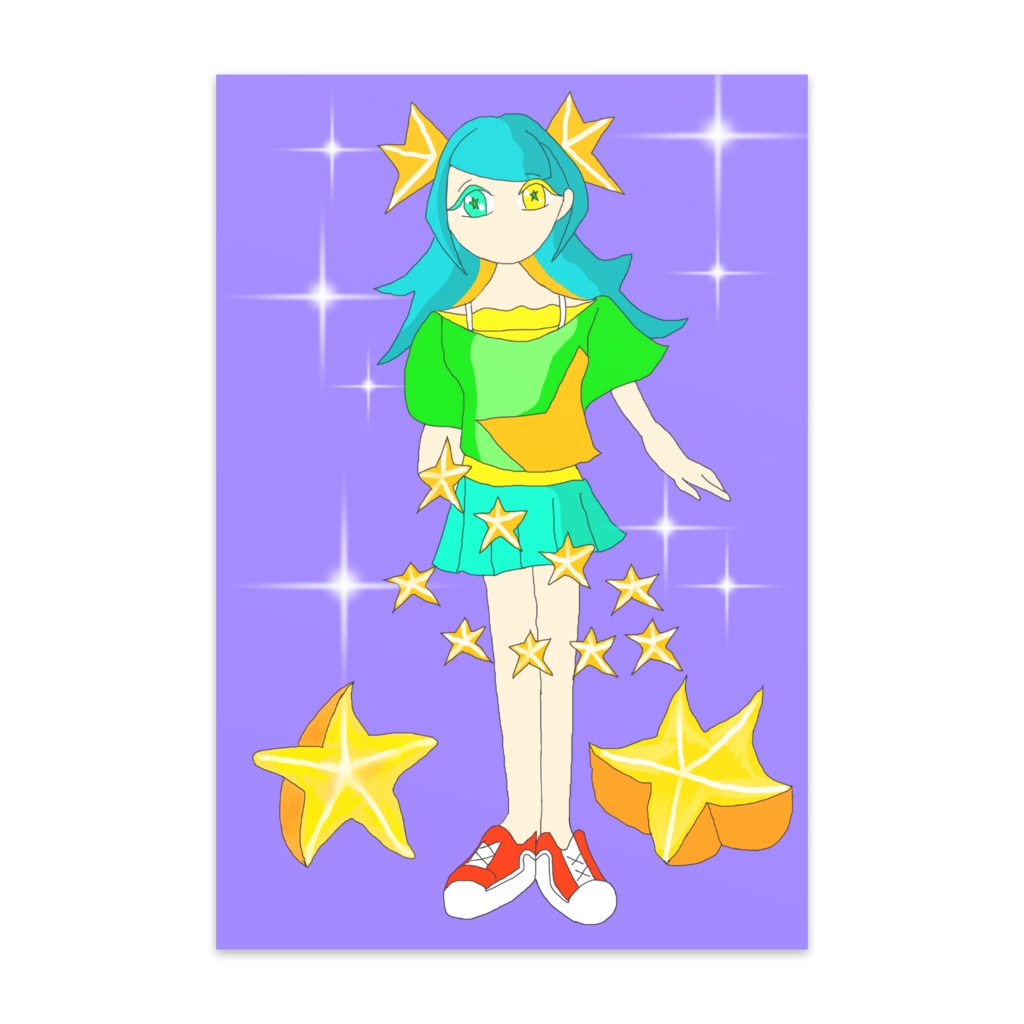 ポストカードスターフルーツちゃんイラスト