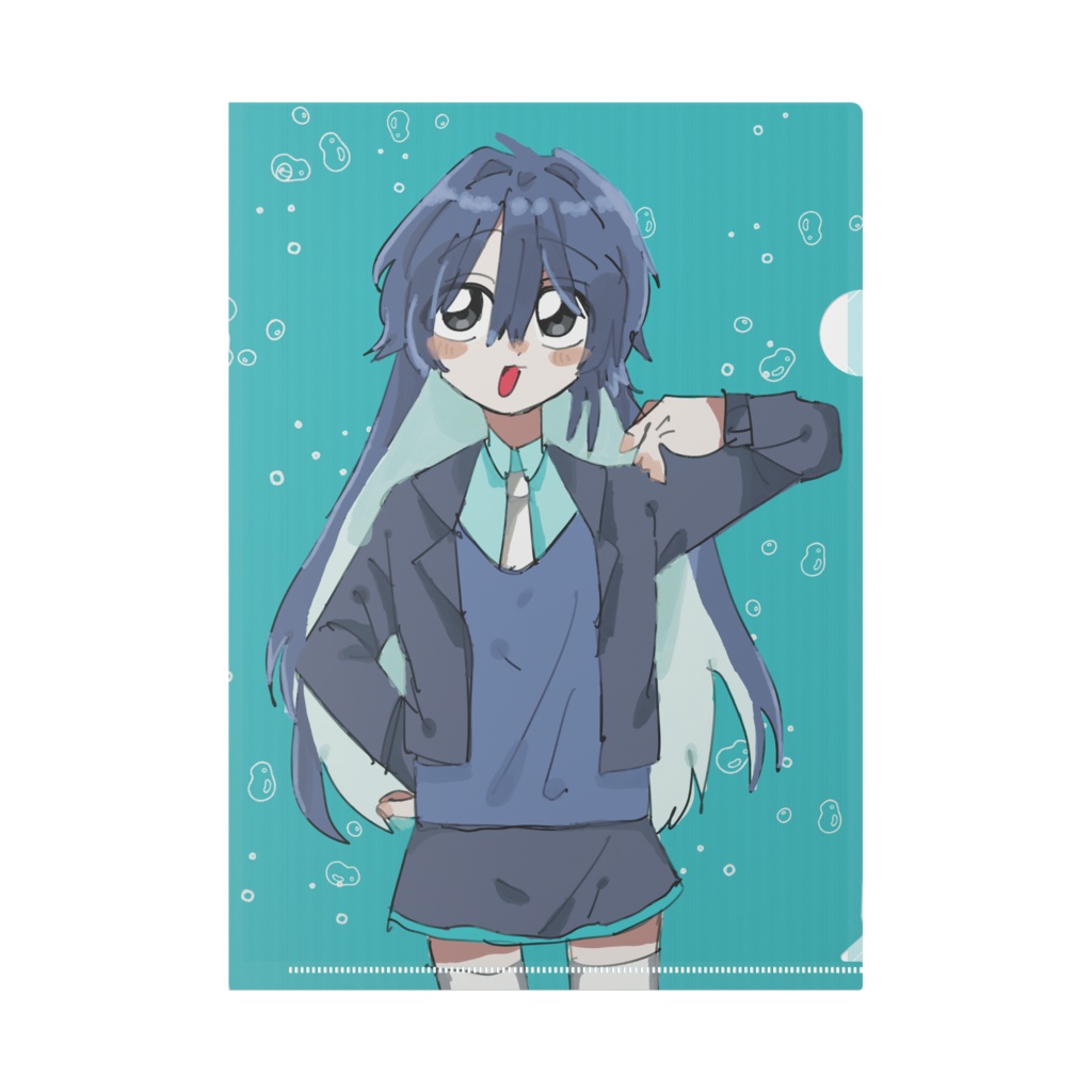 青色少女のクリアファイル