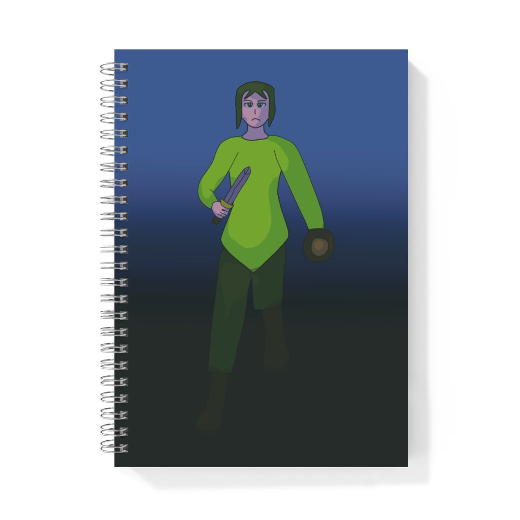 ダガーと盾を持った女性(A5リングノート)