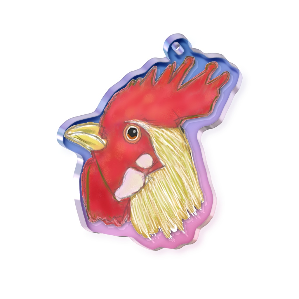 ニワトリ(オーロラアクリルキーホルダー)