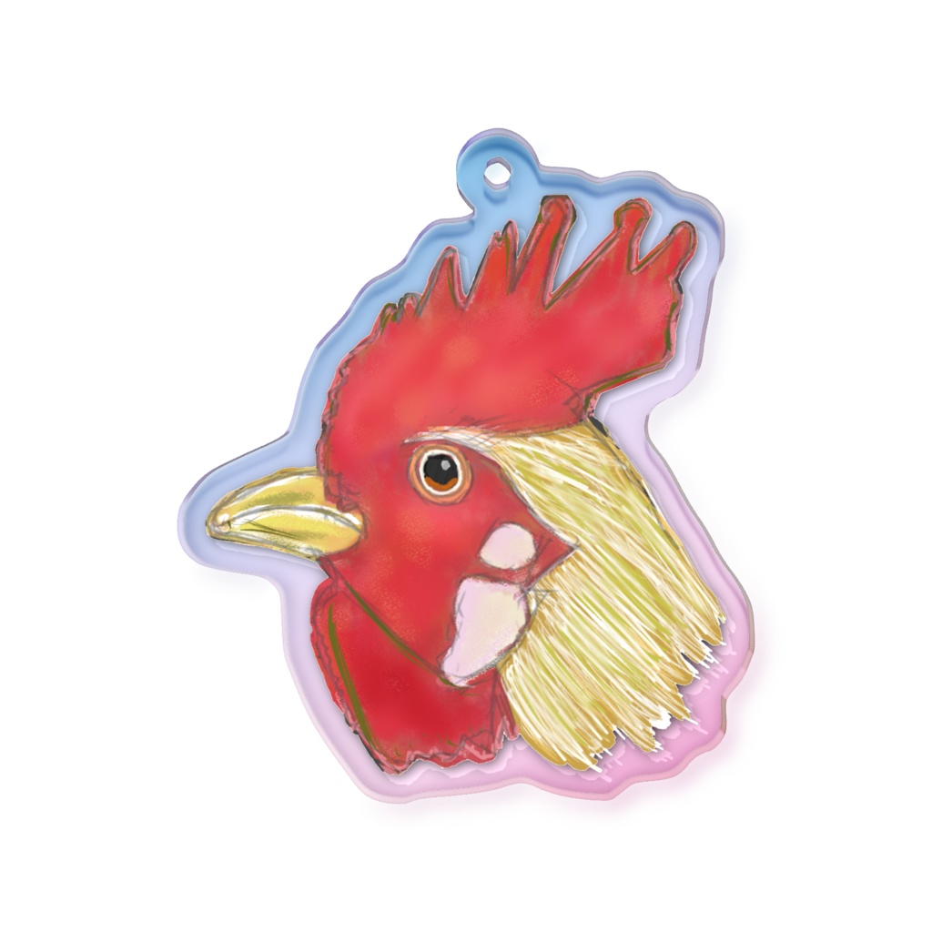 ニワトリ(オーロラアクリルキーホルダー)