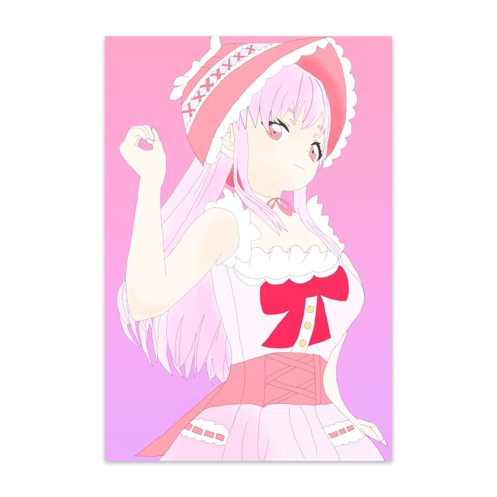 ポストカード女の子イラスト