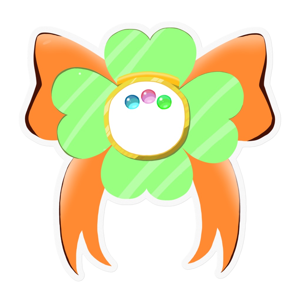 四葉熊リボンステッカー