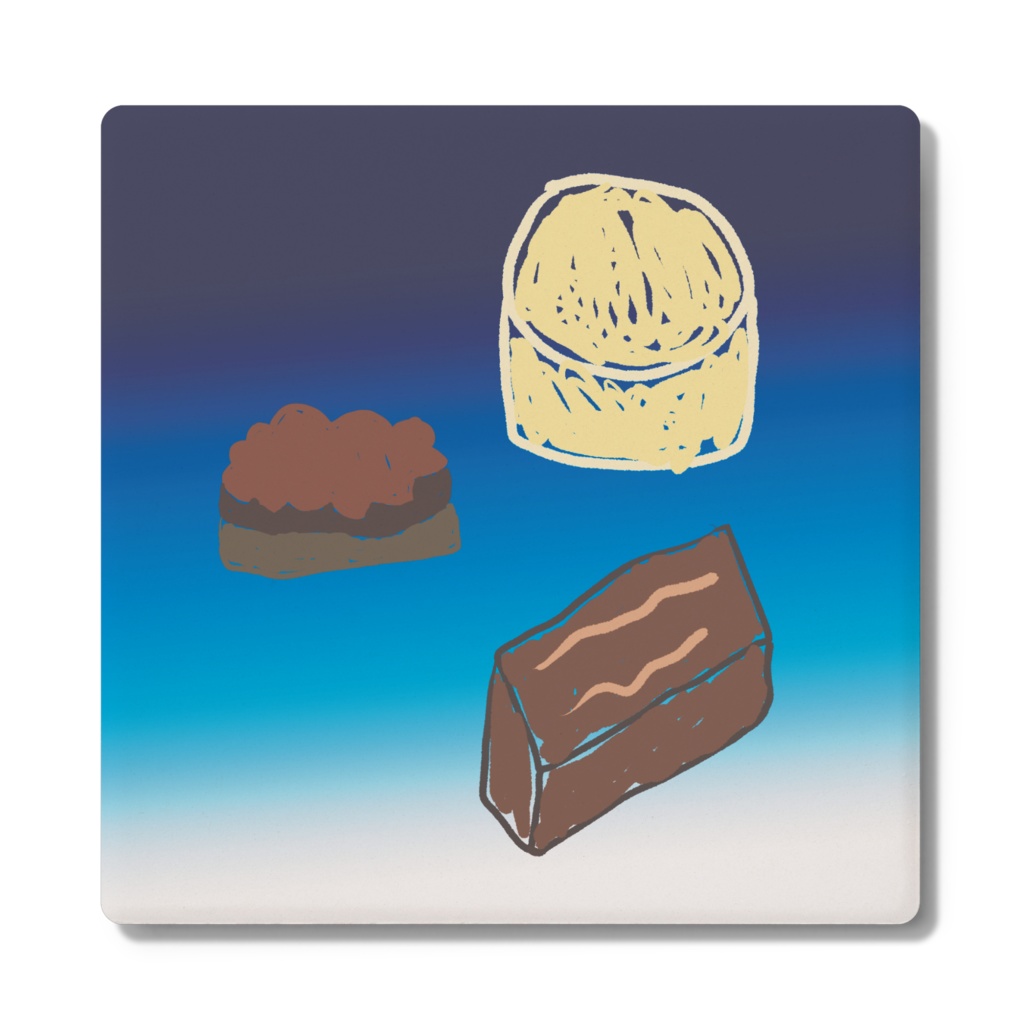 四角コースター、チョコ