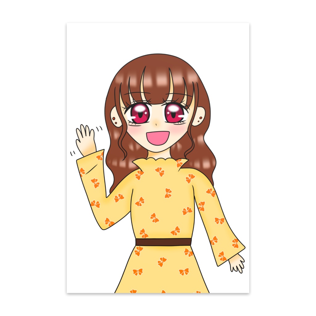 手を振る女の子