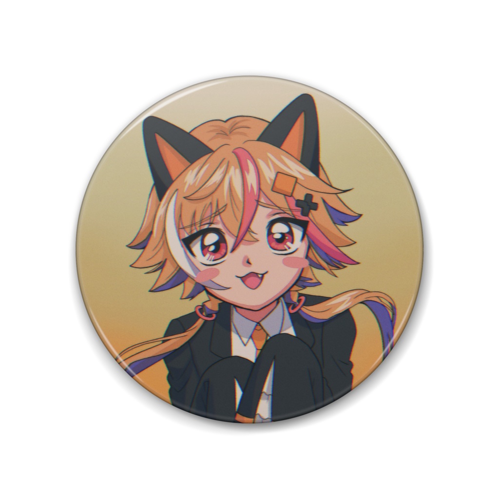 メルトくんレトロアニメ風缶バッジ