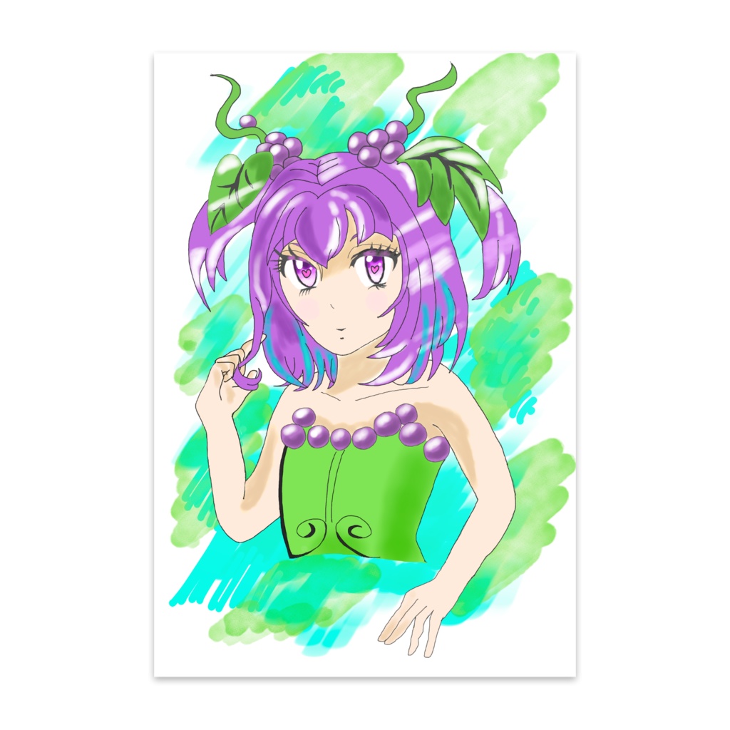 ブドウちゃんイラストポストカード