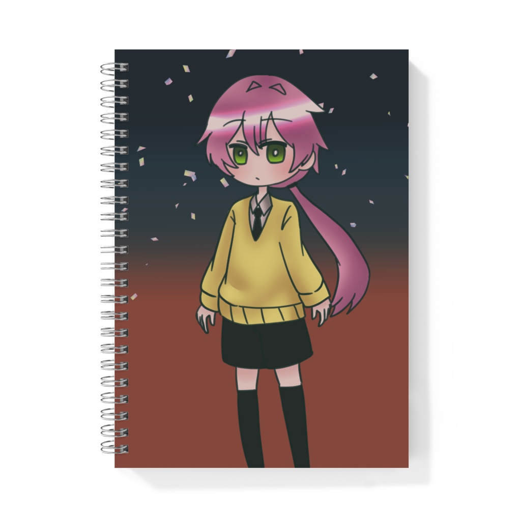 ピンク髪一本結びなリングノート
