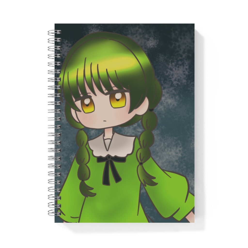 緑髪お下げさんリングノート