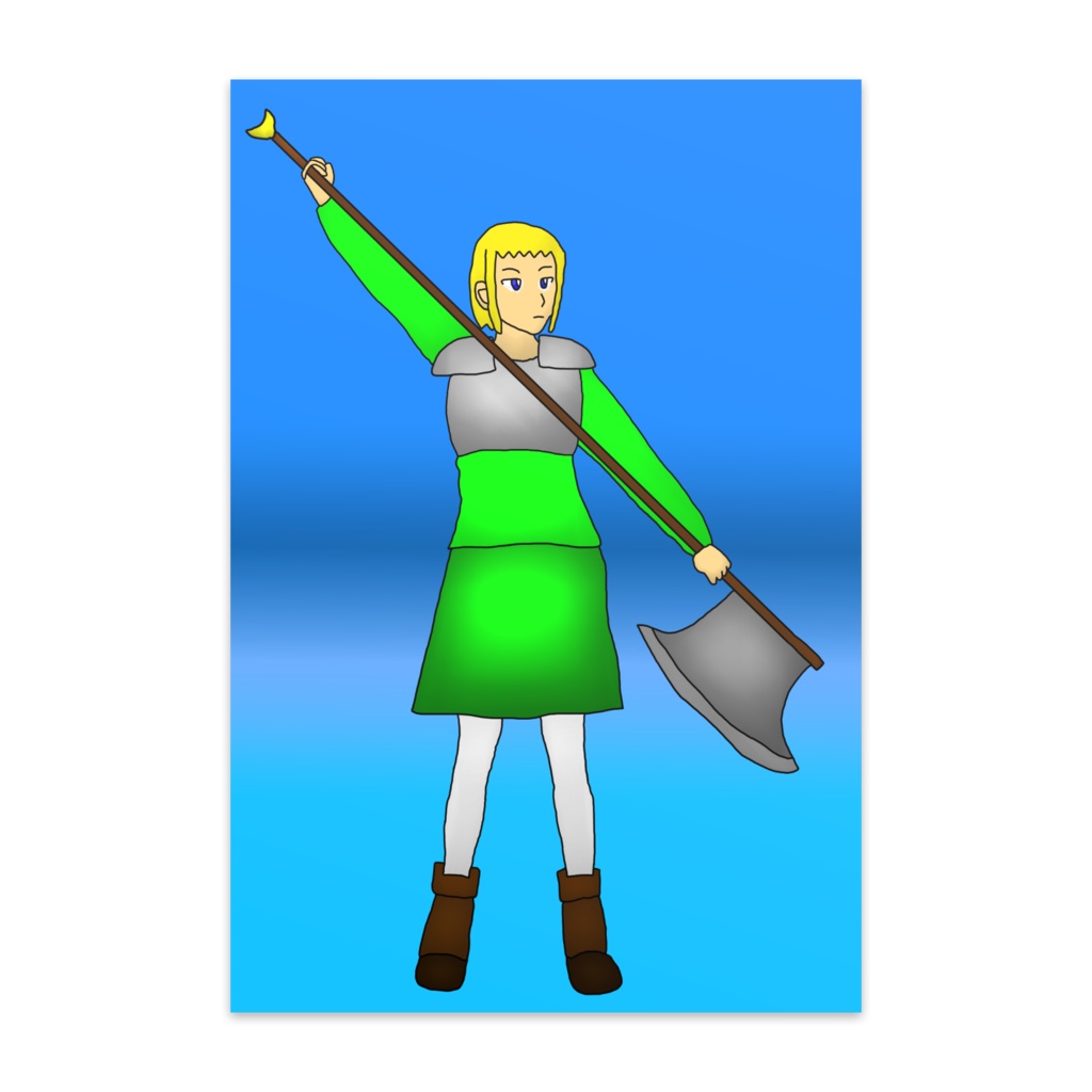 ポストカード、戦士