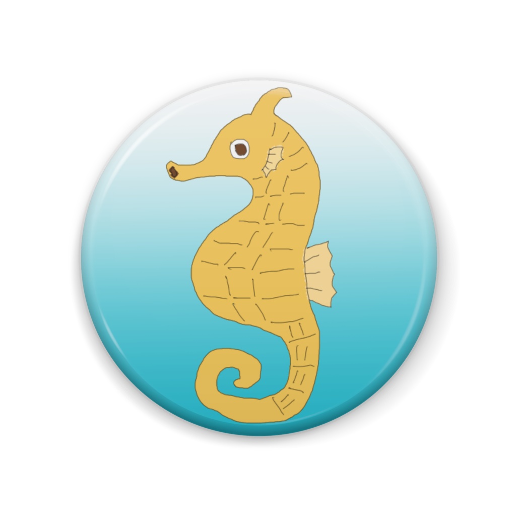 タツノオトシゴのイラスト缶バッジ