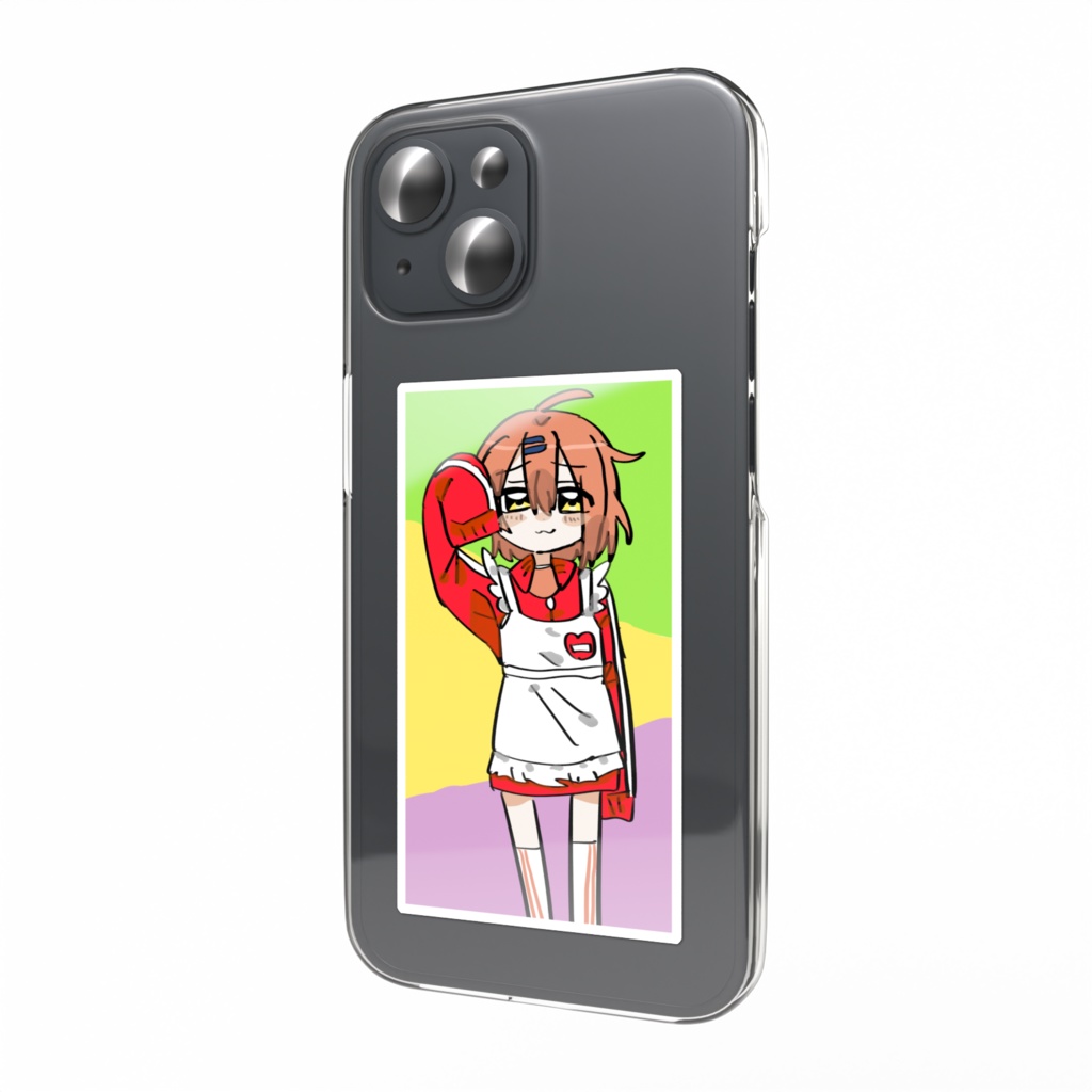 赤いメイドジャージのスマホステッカー