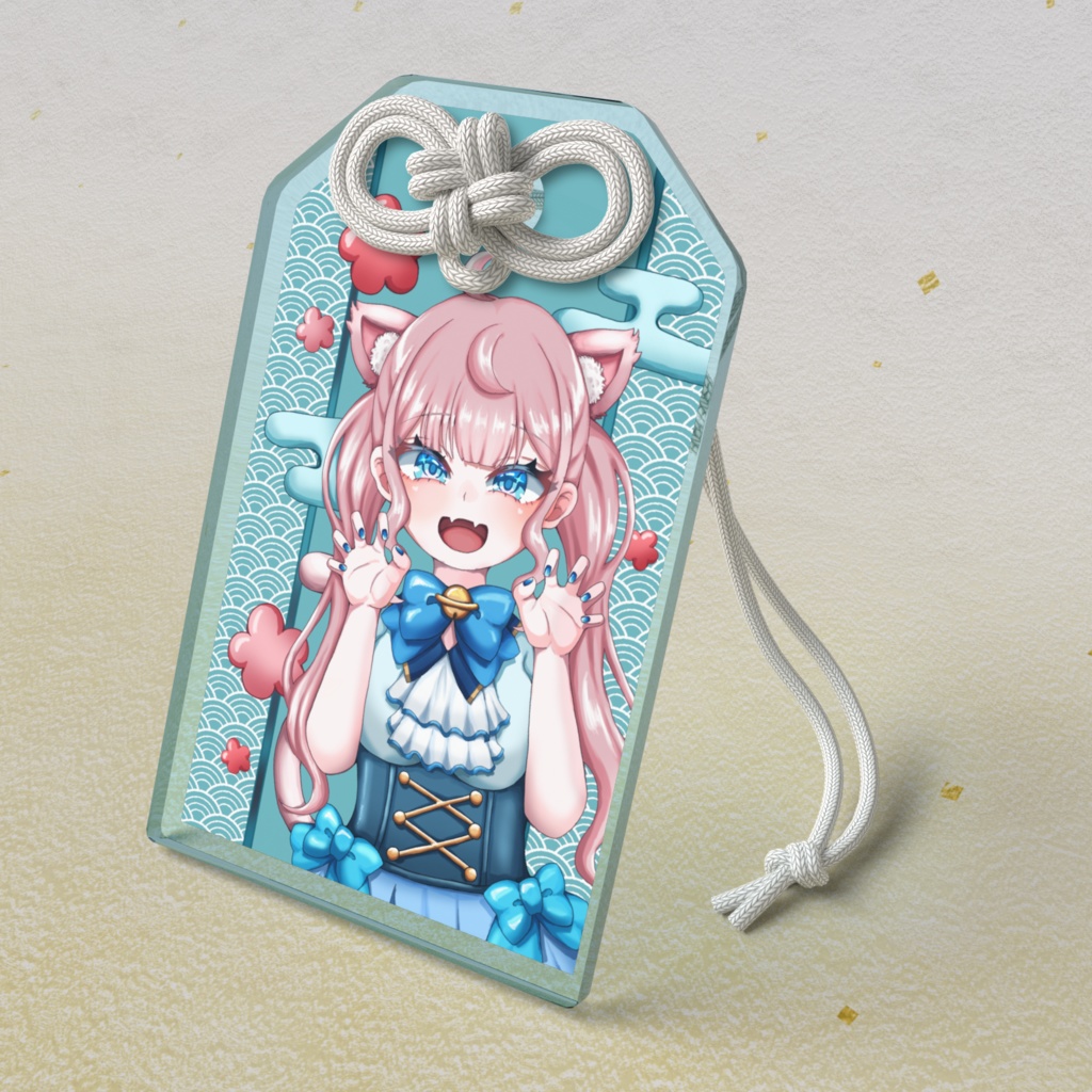 猫耳アクリルお守り