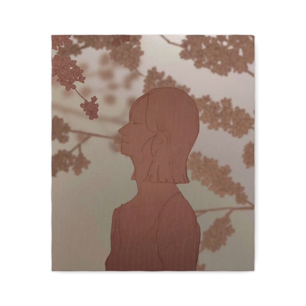 桜と女性の絵寄りアナログ