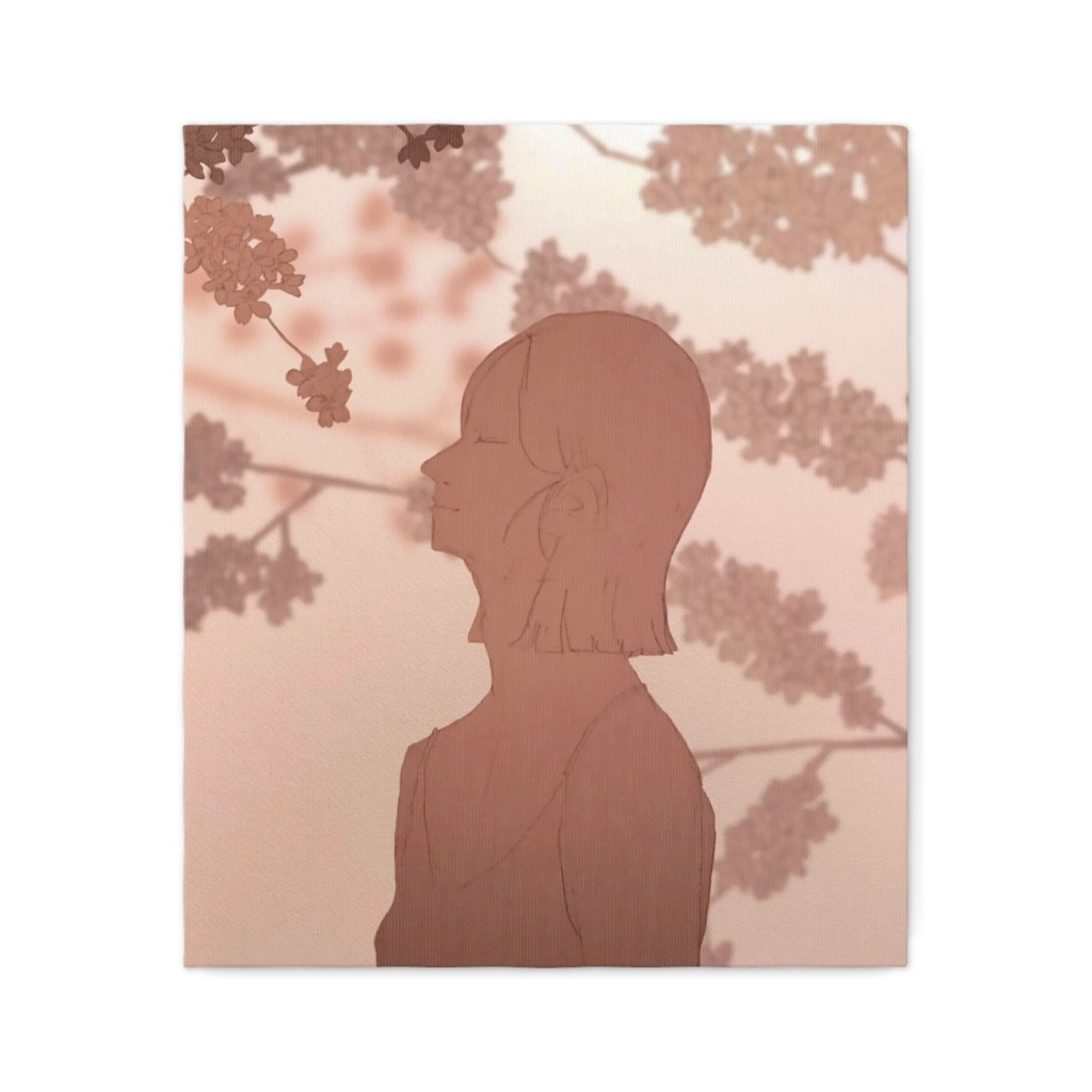 桜と女性の絵引きデジタル