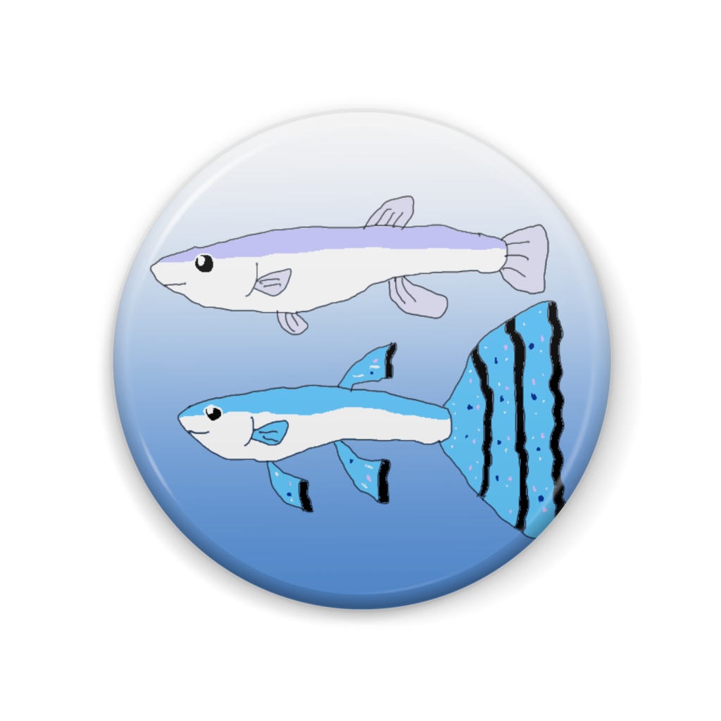 グッピーのイラスト缶バッジ