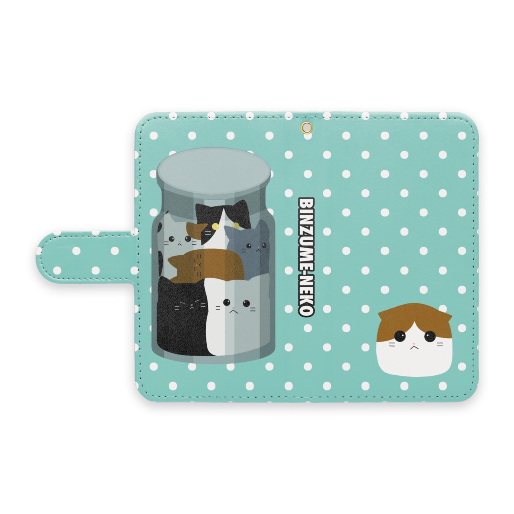手帳型スマホケース BINZUME-NEKO