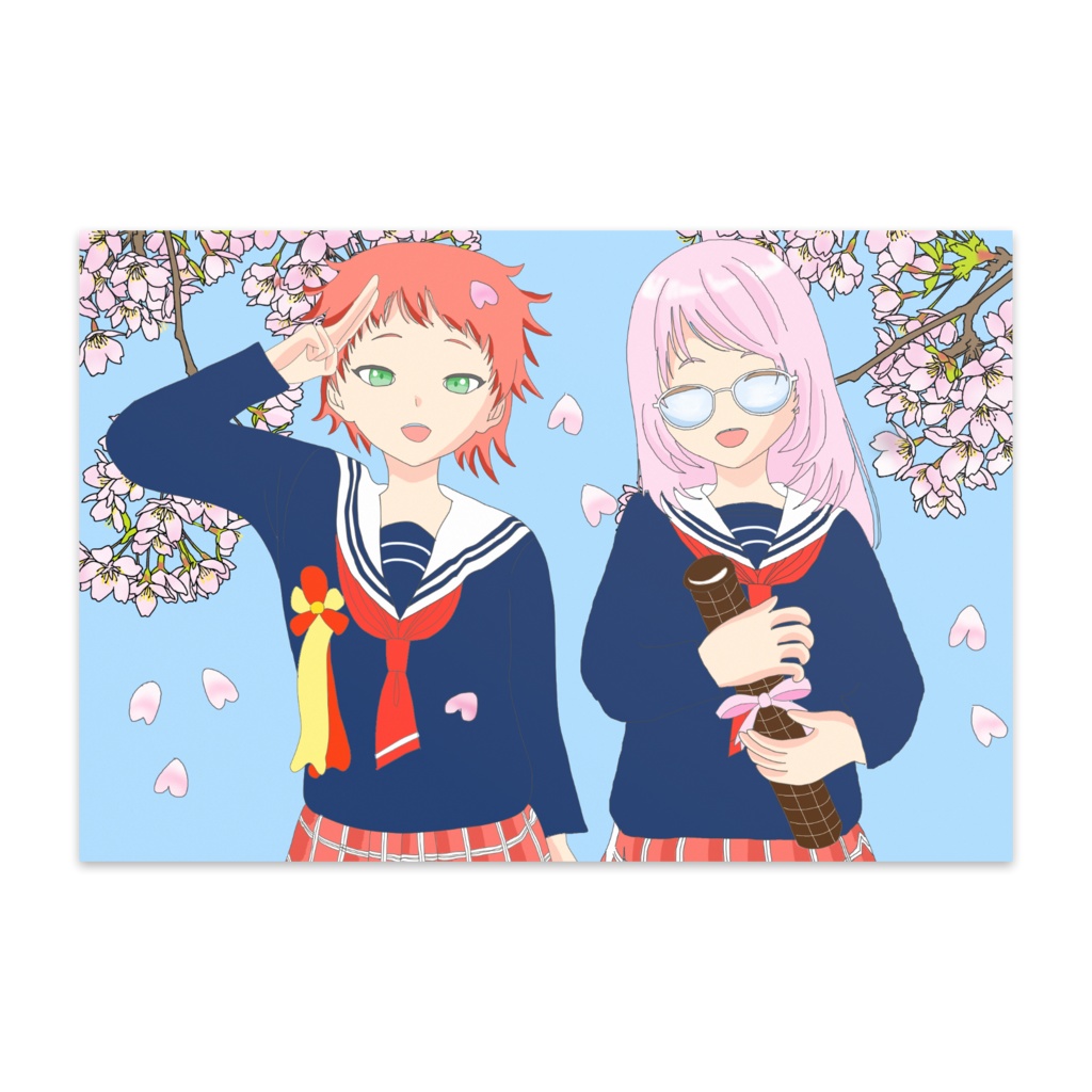 卒業式イラストポストカード