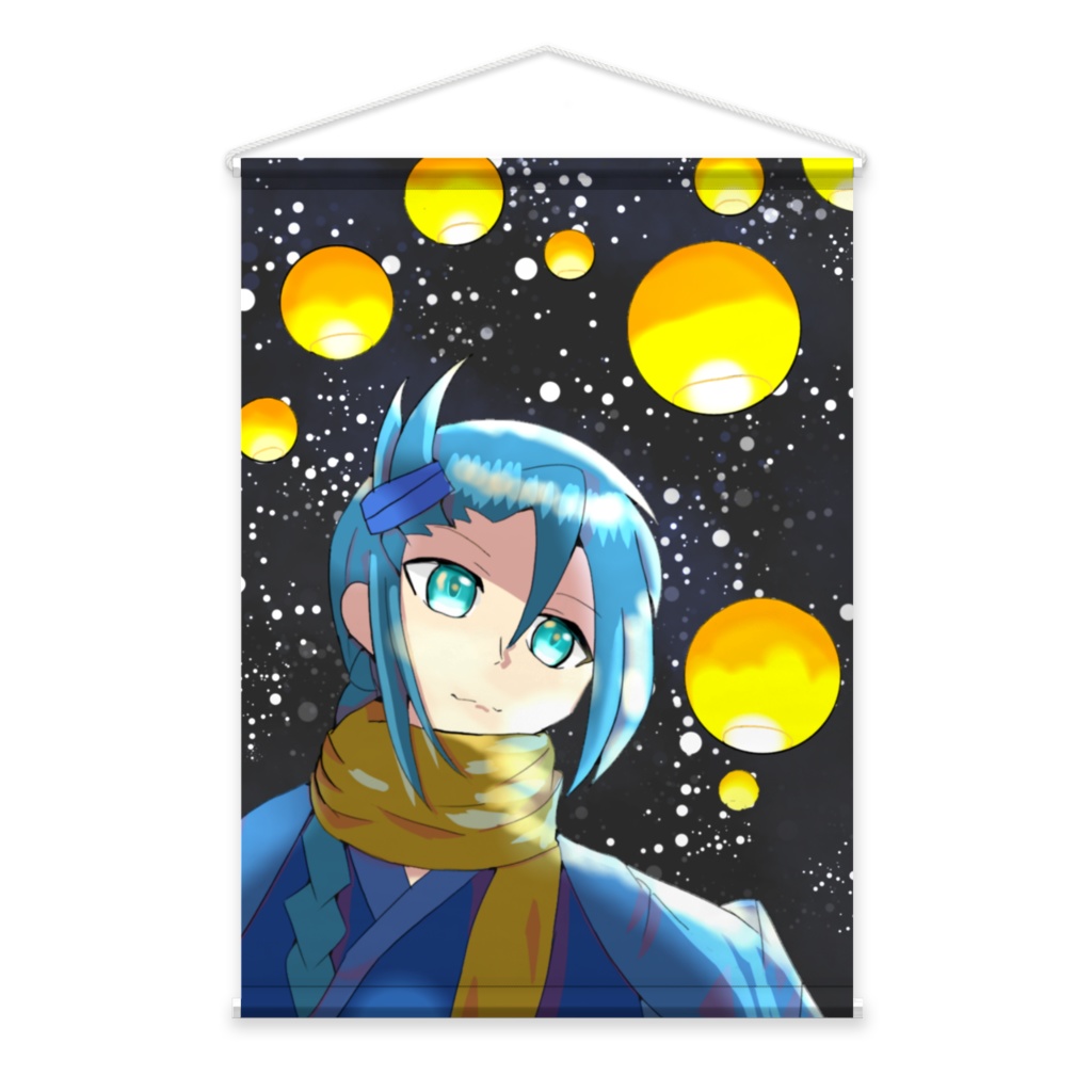 燈火に願う青年のタペストリー