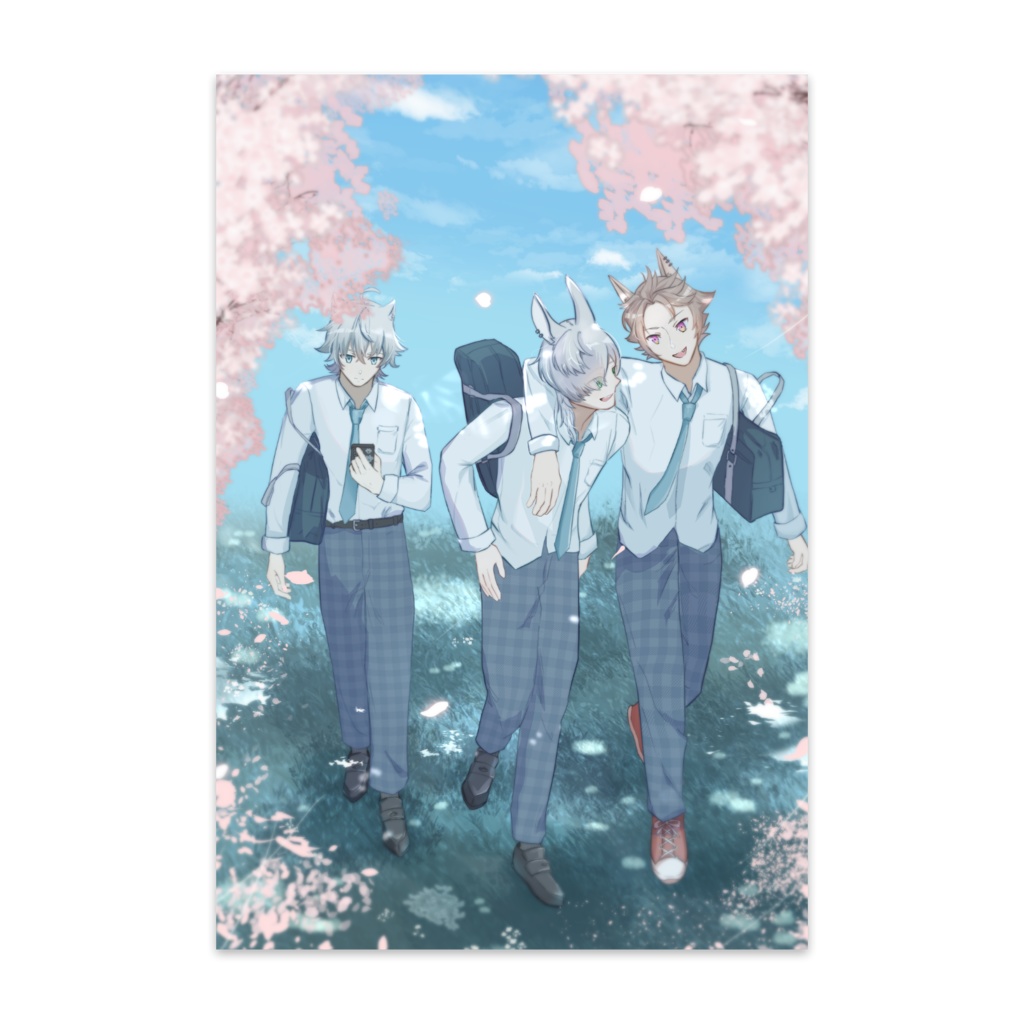 桜色の帰り道、３人分の春