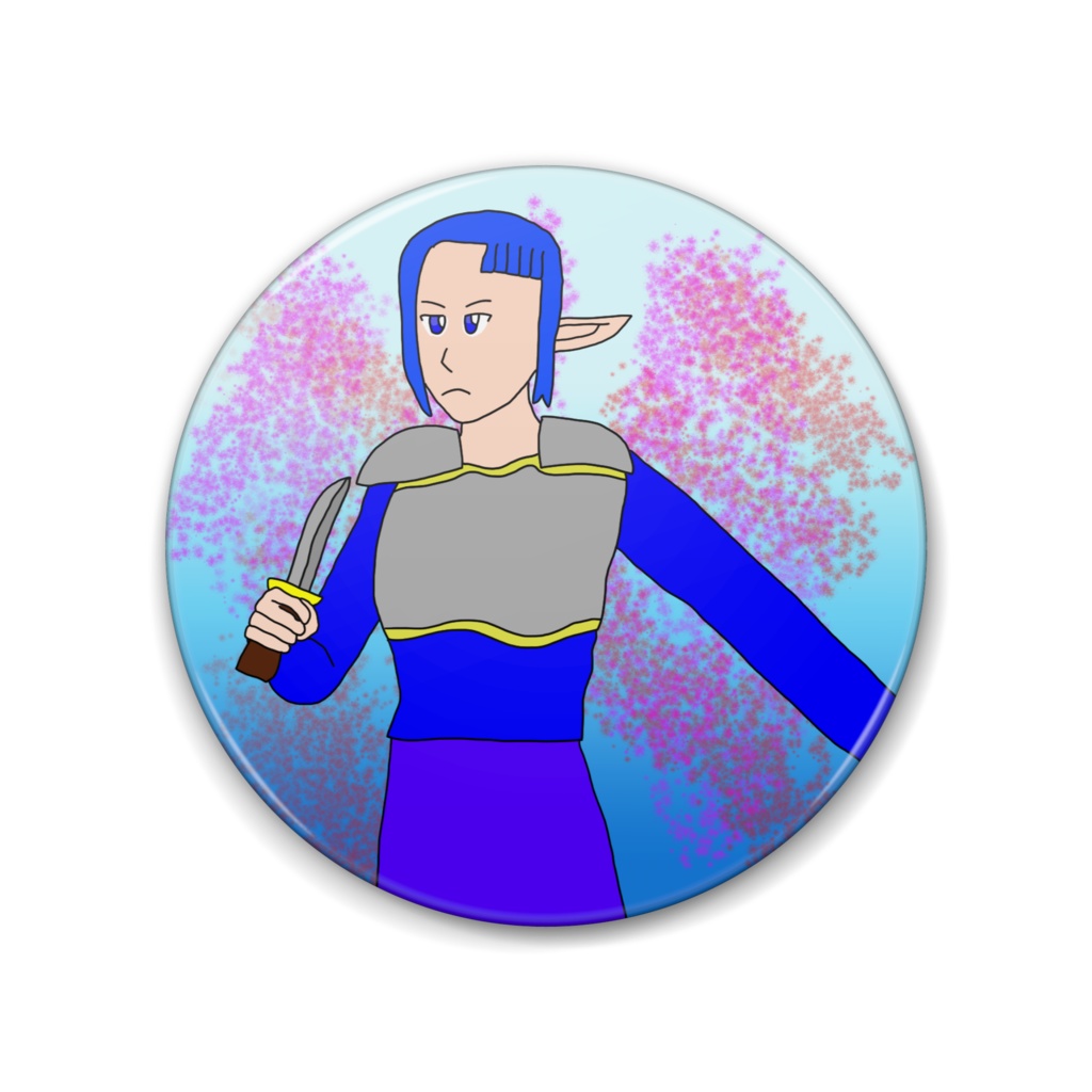 88mm缶バッジ、ナイフ使いの女性