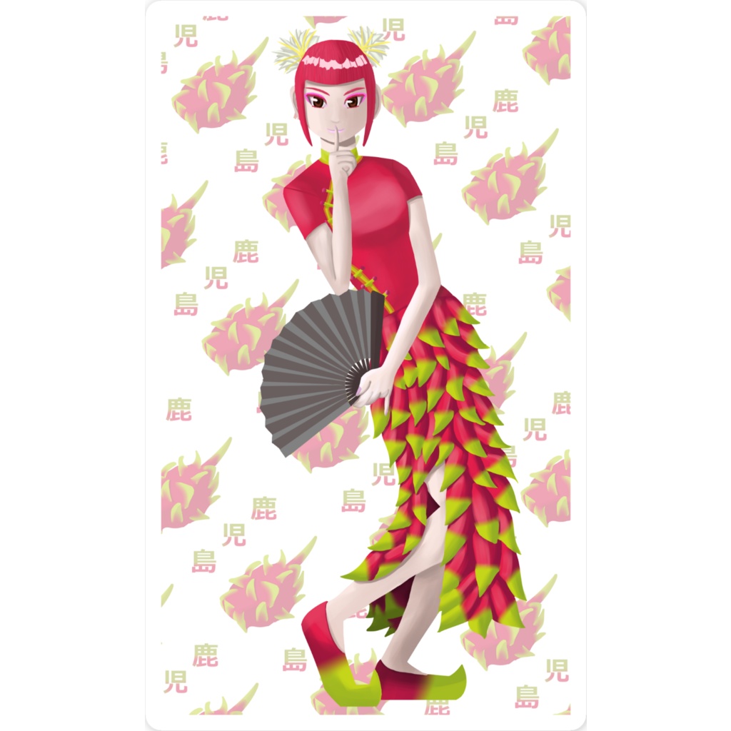 ドラゴンフルーツちゃんスマホステッカー