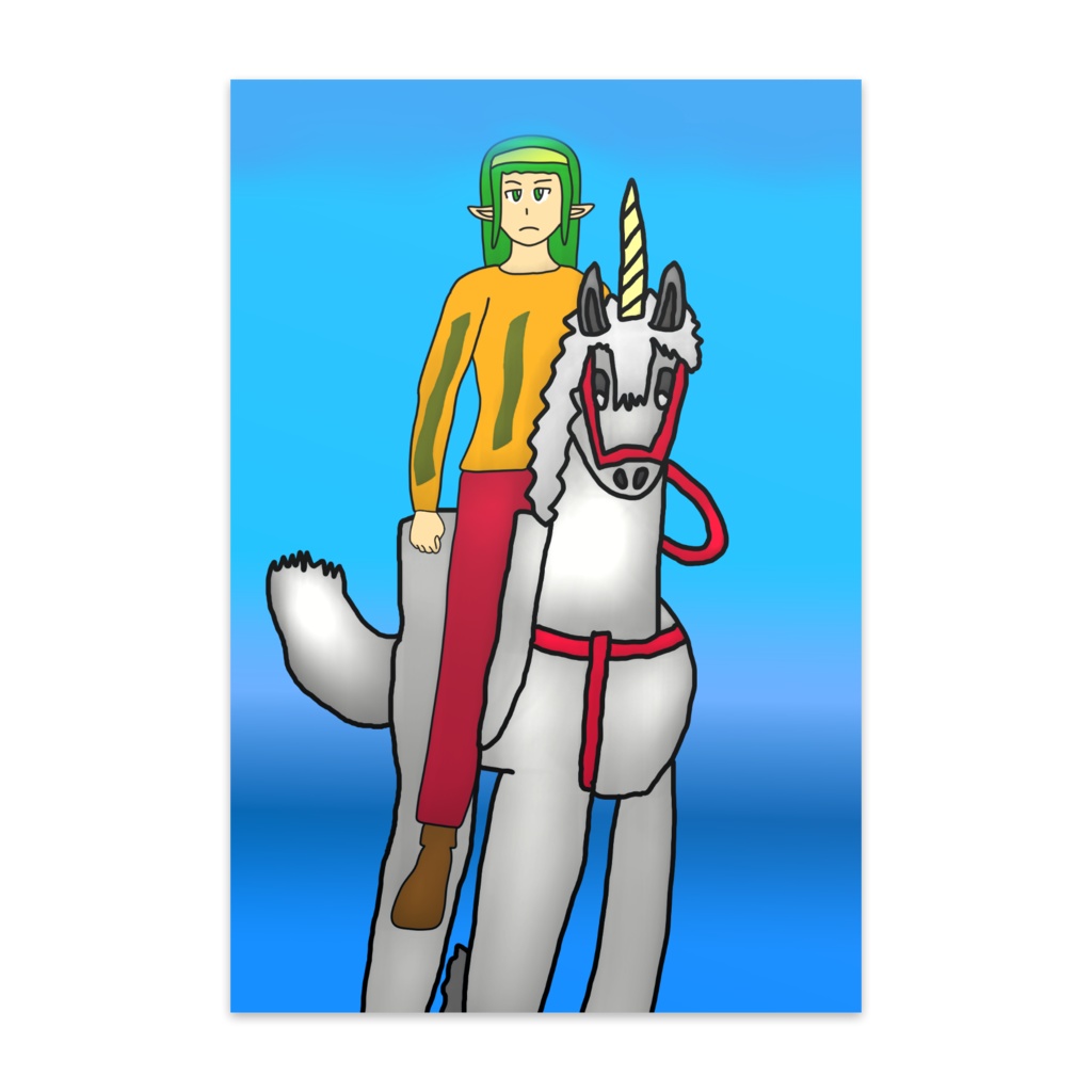 ポストカード、騎士さん