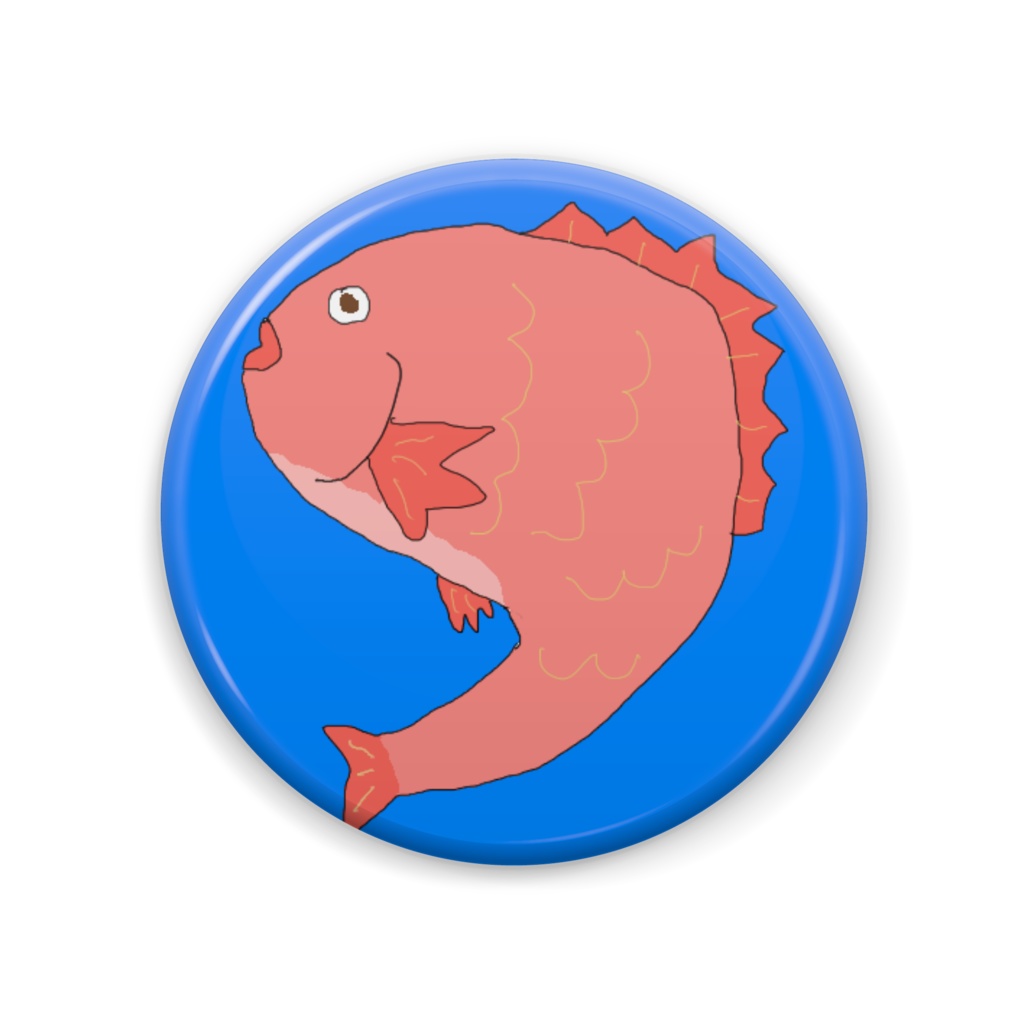 鯛のイラスト缶バッジ