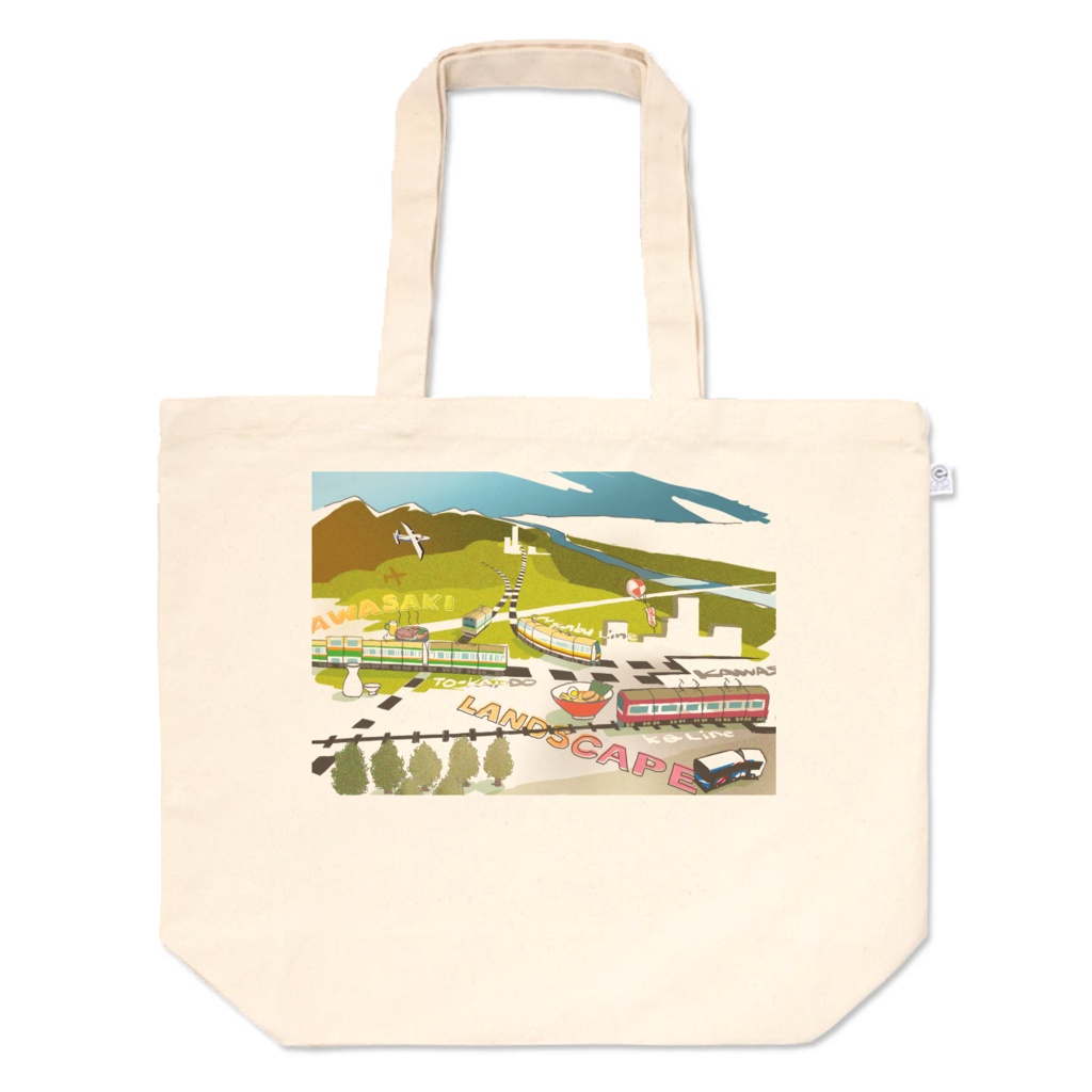 地元の地図っぽいトートバッグ