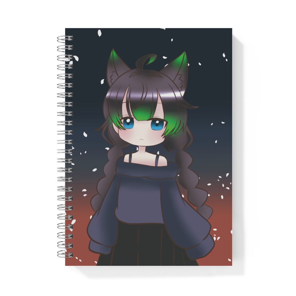 黒髪三つ編みリングノート