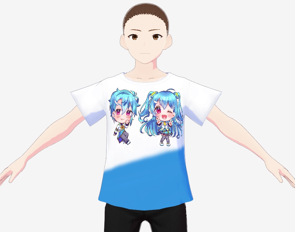 【Vroid】オリジナルキャラクター男の子・女の子+オリジナルTシャツ2種