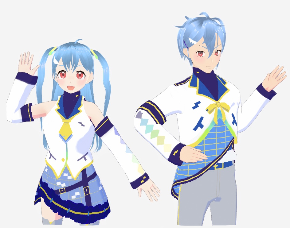 【Vroid】オリジナルキャラクター男の子・女の子+オリジナルTシャツ2種