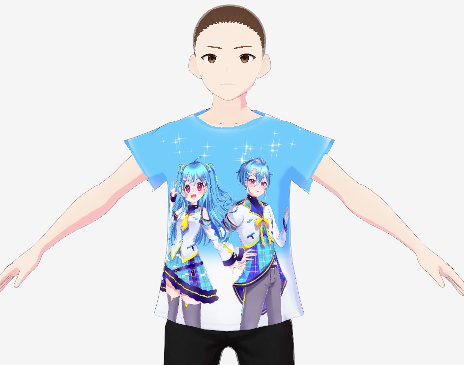【Vroid】オリジナルキャラクター男の子・女の子+オリジナルTシャツ2種