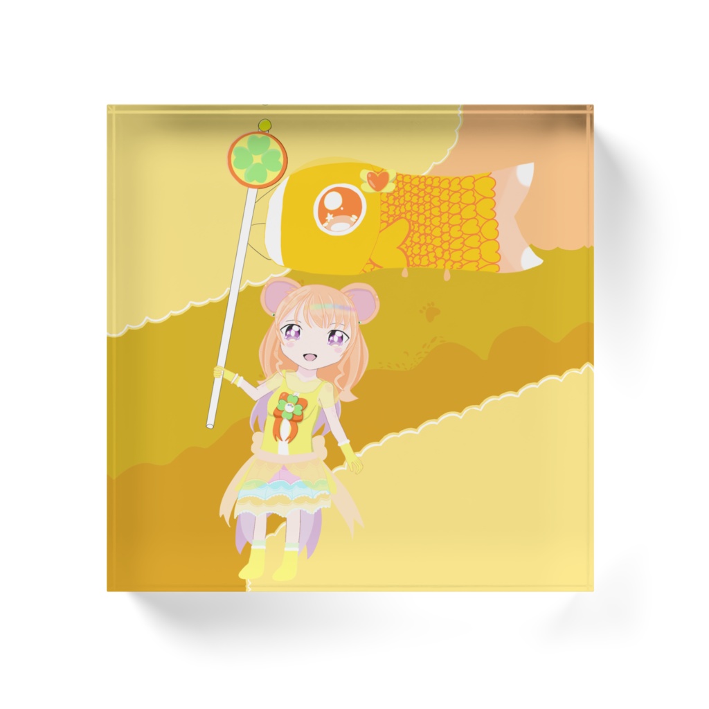 四葉熊と鯉のぼりアクリルブロック