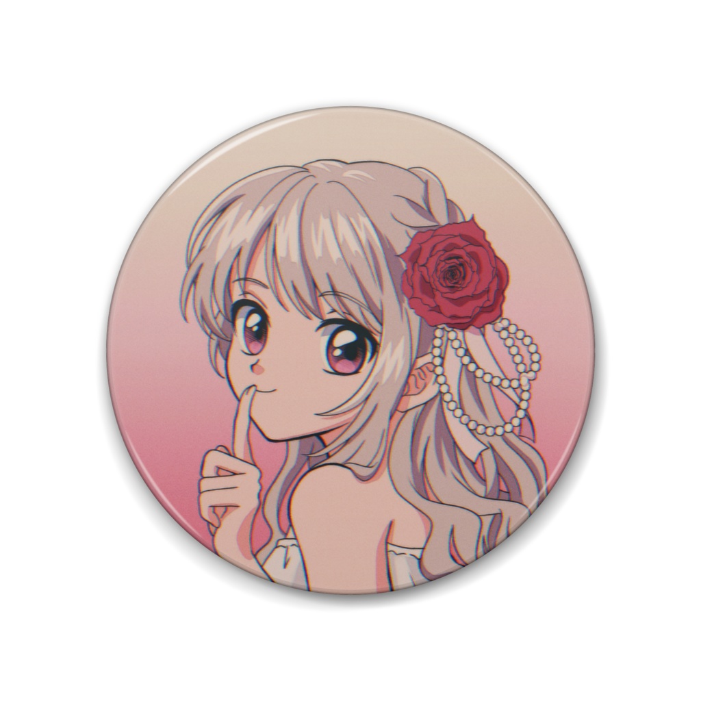 レトロアニメ風缶バッジ　リリアちゃん