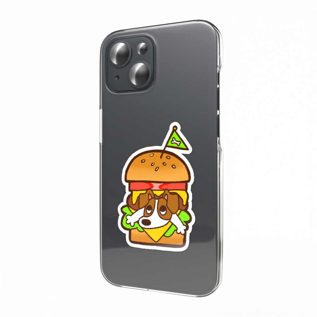 ハンバーガーと犬