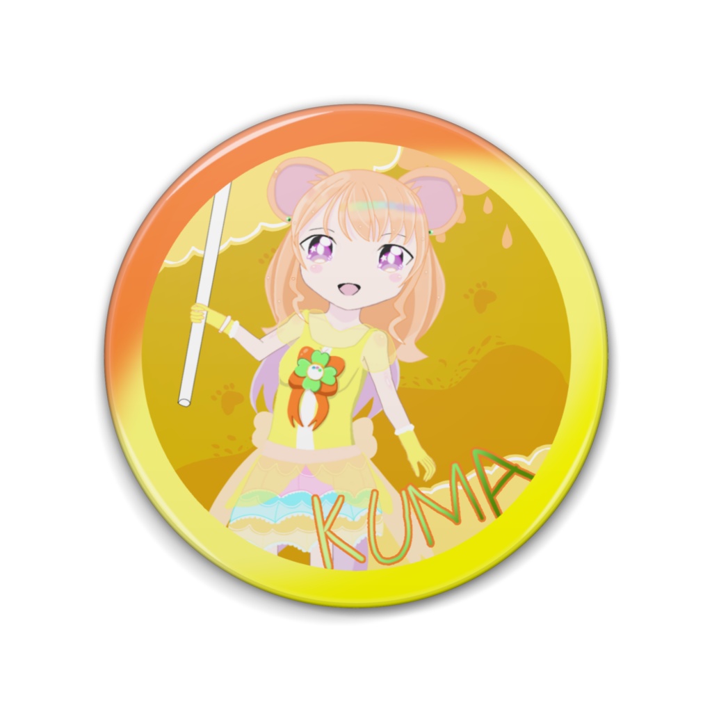 四葉熊缶バッジ