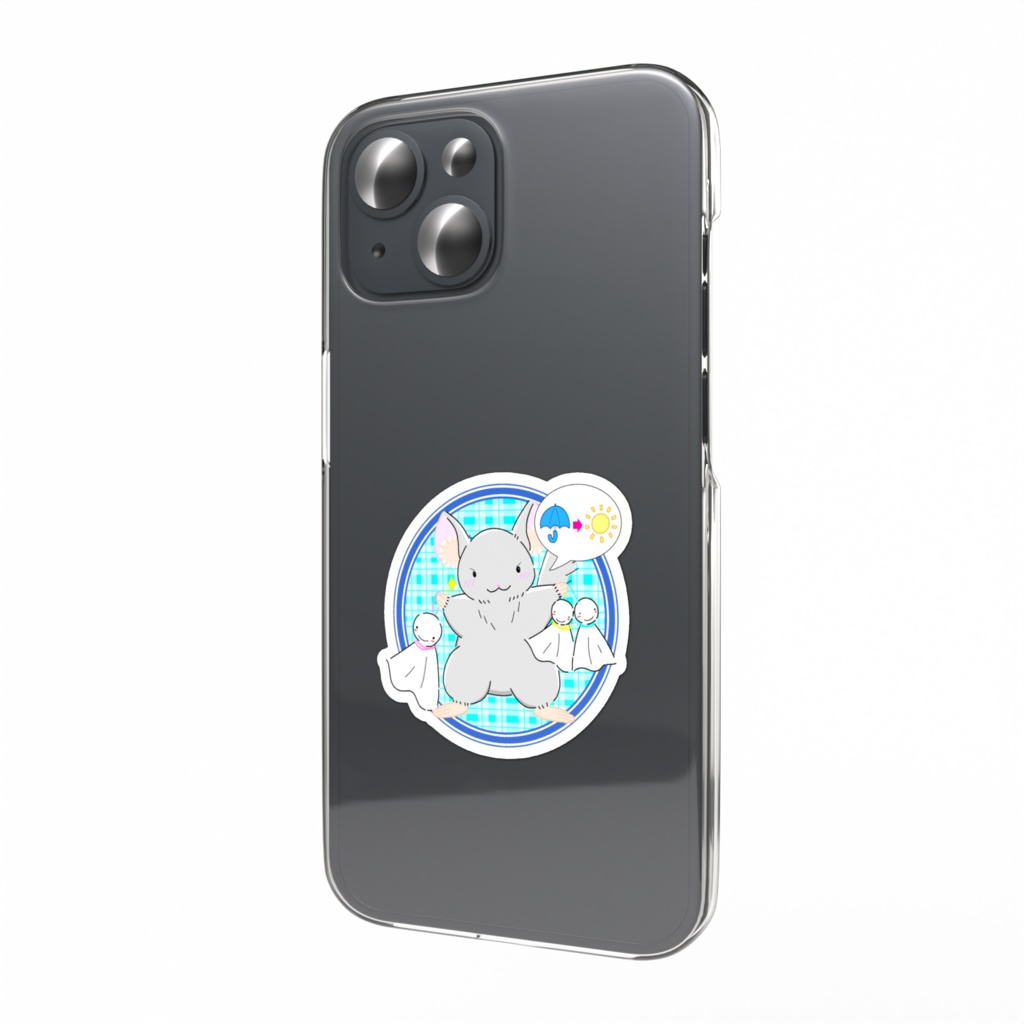 チンチラとてるてる坊主のスマホステッカー
