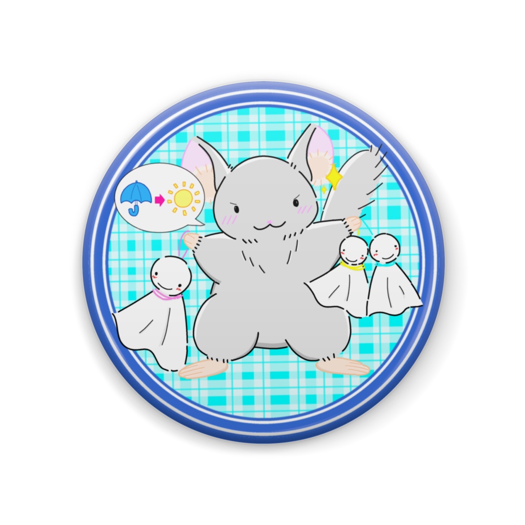 チンチラとてるてる坊主の缶バッジ