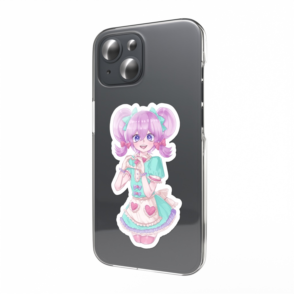 リボンの女の子ステッカー