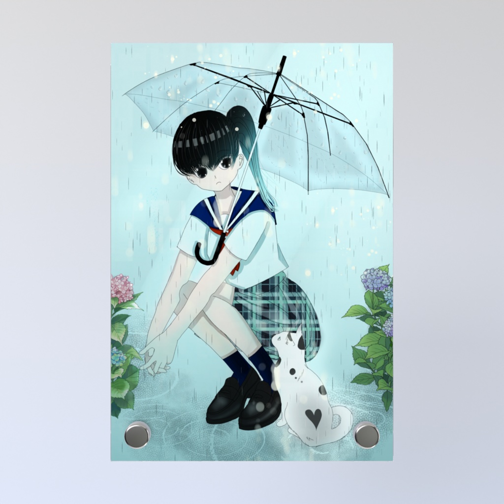 猫と一緒に雨宿り