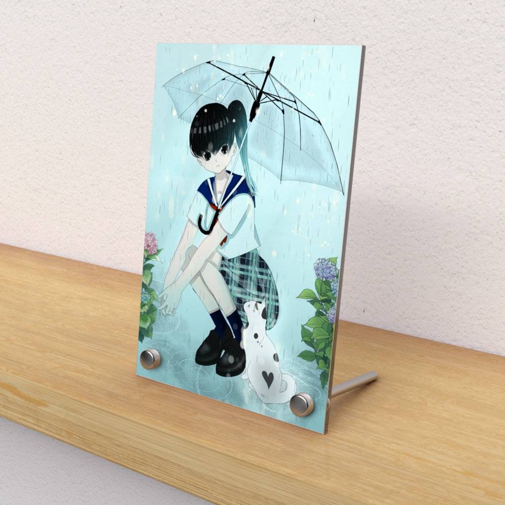 猫と一緒に雨宿り