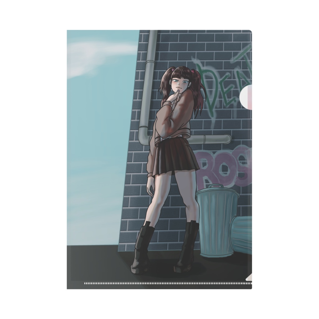 路地裏の少女クリアファイル